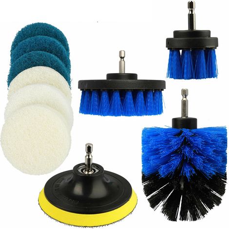 Brosse de forage à récurer, Kit polyvalent, accessoires de nettoyage électrique, tout usage, nettoyage en profondeur, 10 pièces (1/5)
