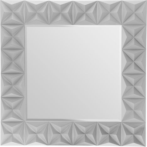 Interiors by Premier 3D Effect Wall Mirror with Grey High Gloss, Easy to Clean Bedroom Wall Mirror, High-quality Decor Mirror (1/4)