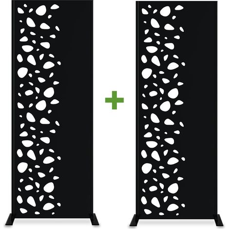 Set mit 2 dekorativen Paneelen SUNNY Schwarz H.160 cm, linke Seite mit Mustern (1/5)