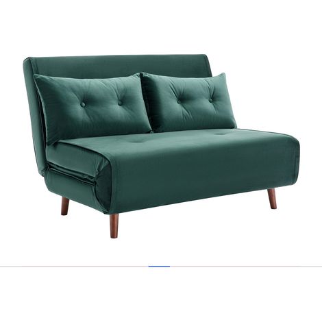 Divano letto 2 posti in Velluto Verde abete - URIBIA
