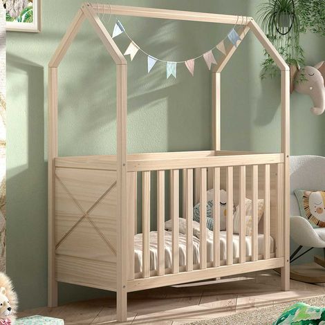 Lit bébé Scottie - 60x120cm - sommier à lattes réglable - bois