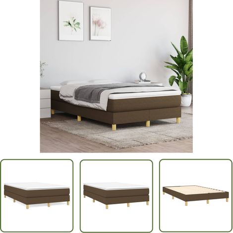 The Living Store Boxspringbett mit Matratze Dunkelbraun 120x200 cm Stoff - Boxspringbett - Doppelbett - Bettenrahmen - Matratze - Matratzenauflage (1/5)