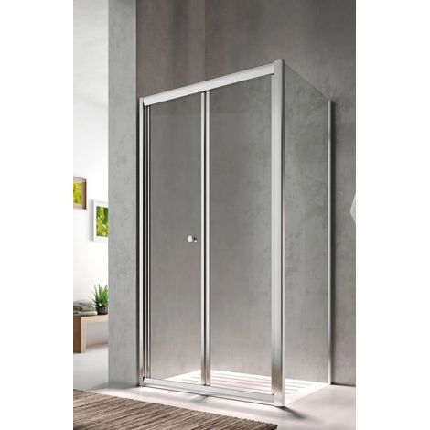 Glass - Parete Fissa Isy Ih 96,5/99 Cm H.195 Cm - Vetro Trasparente 6 Mm