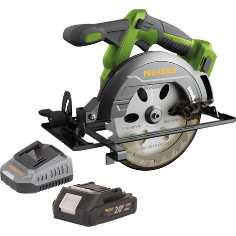Procraft PCA32-BB Akku Handkreissäge 20 V 165 mm Brushless + 1x Akku 2,0 Ah + Ladegerät