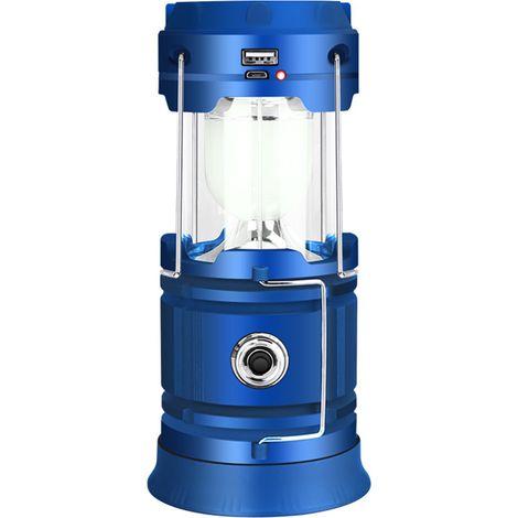 Lampe LED Solaire - Lanterne De Camping Rechargeable USB - Lampe Torche Portable IPX4 - Pour Tente Randonnée Nocturne Pêche Chasse - 1200 mAh - 3 Modes (1/5)