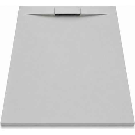 Plato de Ducha de Resina Antideslizante 100x80 Incluye Válvula Oculta de Desagüe y Rejilla Color Gris Perla RAL 7035 (1/5)