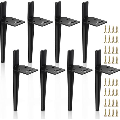 SWANEW 8pcs mobili piedi gambe regolabili metallo 150 mm gamba regolabile nero (1/5)