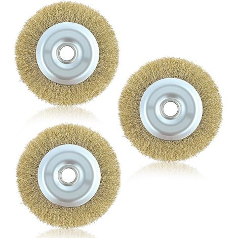 Brosse métallique de rechange pour nettoyeur de terrasse (lot de 3) compatible avec les modèles tels que RY18PCA-0, OPC1800, OPC1815 et EFB 400/401 (diamètre de 100 mm). (1/5)