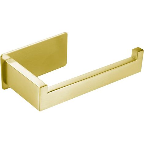 Porte Papier Toilettes, Support Papier Toilette sans Percage Acier Inoxydable SUS 304 Auto-adhésif Laiton Brossé Porte Rouleau Toilette pour Salle de Bain WC Cuisine Derouleur (1/5)
