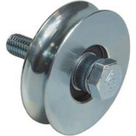 1PZ RUOTA CANCELLI GOLA TONDA 1 CUSCINETTO A SFERA ART.400 - mm.80x20 - portata Kg.200