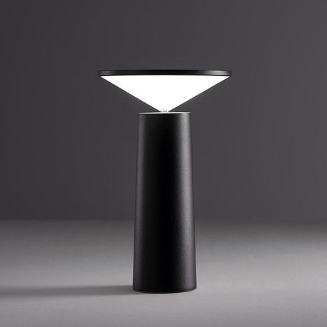 RHG Lampe de Bureau LED sans Fil Rechargeable, Veilleuse LED, Lampe de Chevet Tactile, USB Rechargeable pour 3 Couleur(Noir) (1/5)