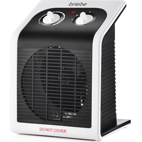 Briebe HT1182 Radiateur Soufflant, Chauffage D'Appoint Électrique Avec Thermostat Réglable 2000W Noir