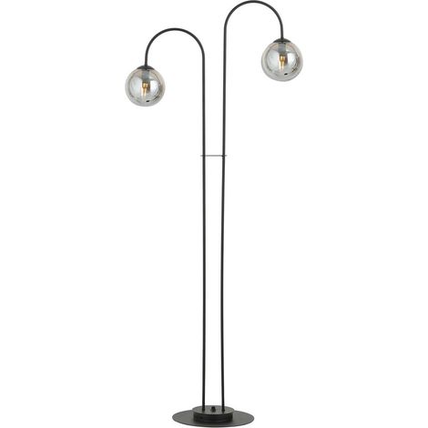 Lampadario Minimal Utu Acciaio Nero Grigio 2 Luci E14 Ip20 (1/4)
