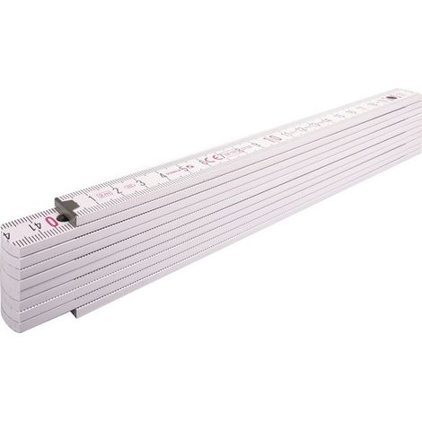 Metro pieghevole in legno STABILA tipo 1407, 2 m, bianco, scala metrica - 14557