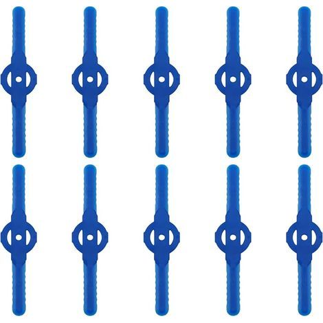 Plastic Trimmer Blade, 10pcs Plastic Cutter Blades Replace For Cordless Grass Trimmer Tool Set, Plastic Lawn Mower Cutting Blades Replacement (Blue) (1/5)