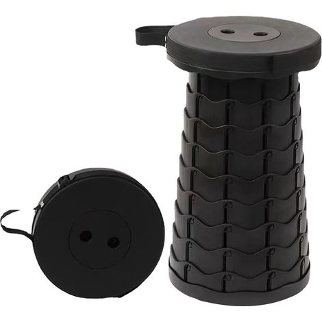 Tabouret pliant télescopique réglable en hauteur robuste avec sangles d'épaule escamotables pour camping (1/5)