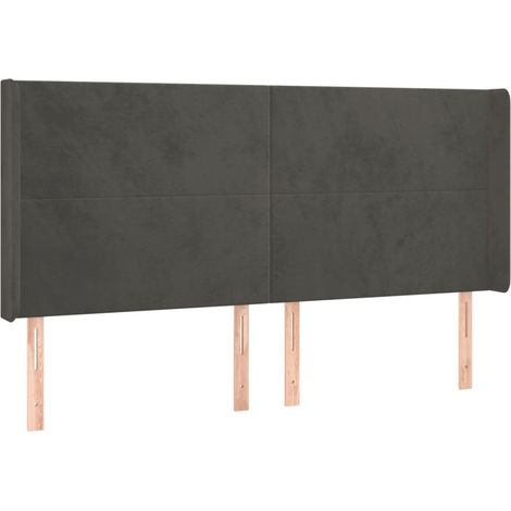 Maison Exclusive - Cabecero con orejas de terciopelo gris oscuro (1/5)