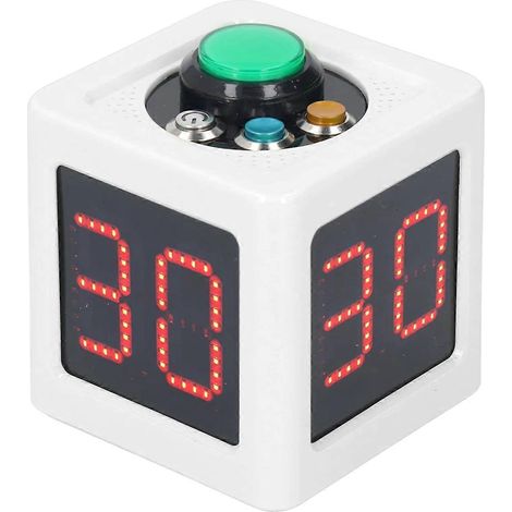1,4-Zoll-4-seitiger digitaler Würfeltimer, Countdown-Timer, weiß (1/5)