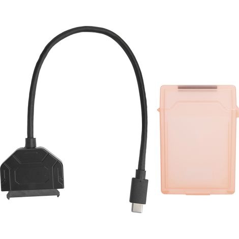 Boîtier Disque Dur Sata - Adaptateur Usb 3.0 Type C - Vitesse 10 Gbps - Pour Ssd 2.5 Pouces 7-15 Mm - Rouge (1/5)