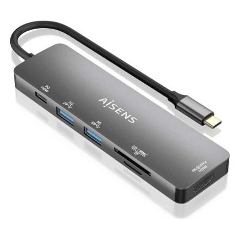 Hub USB Aisens ASUC-6P016-GR Gris (1 unidad)