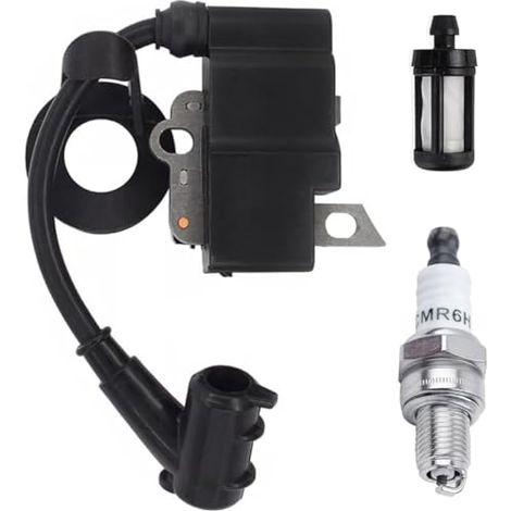 Bobine d'allumage 1139 400 1307 compatible pour Stihl MS171 MS181 MS181C MS211 MS211C tronçonneuse, remplace 1139-400-1307, avec filtre à carburant pour bougie d'allumage (1/4)