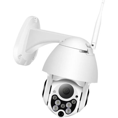 Caméra sans Fil Étanche pour Surveillance Extérieure Zoom Numérique 4X, Enregistrement Cloud, Sécurité Maison Surveillance Bébé, Plastique Blanc (1/5)