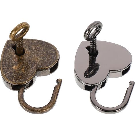 CCYKXA Stück herzförmige Wunschschlösser, schwarze Zinklegierung, schicker, niedlicher und kreativer Stil, schützt Ihre Gegenstände, für Handtaschen, Aufbewahrungsboxen (1/5)