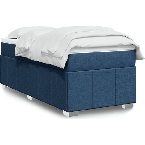 Boxspringbett mit Matratze Blau 90x200 cm Stoff