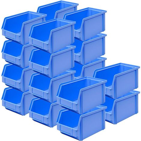 BRB Lot de 20 Boîtes de Rangement Plastique, Boîtes de Présentation « Classic » FB 4, Dimensions (L x l x H) : 230/200 x 140 x 122 mm, Capacité : 3,7 l, Bleu
