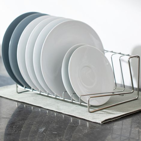 304 en acier inoxydable plate - forme d'asphalte plateau à manger rond rack de rangement de cuisine support de disque support de petite assiette