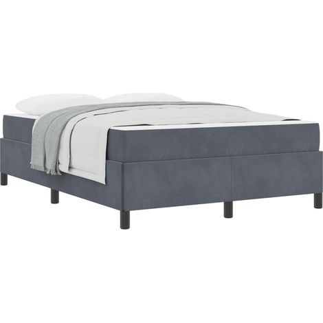 Maison Exclusive - Cadre de lit avec matelas Gris foncé 140 x 200 cm tissu
