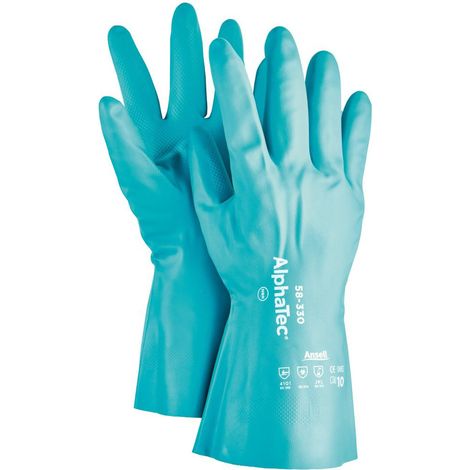 Gants AlphaTec 58-330,Nitril, vert ,Taille 8 (Par 12) (1/5)