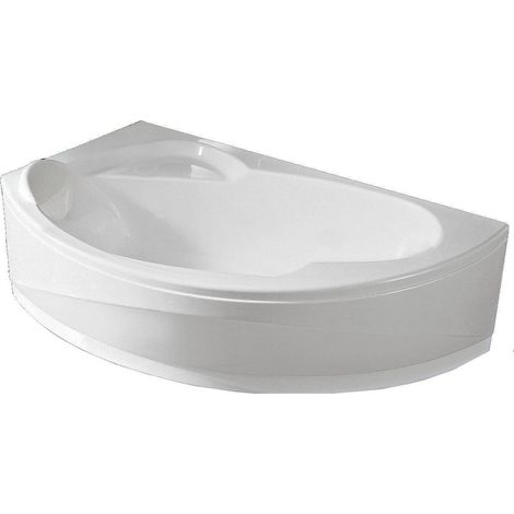 Baignoire d'angle asymétrique VOGUE - Angle à droite - Dimensions : 165 x 85 avec châssis tablier vidage - Couleur : Blanc