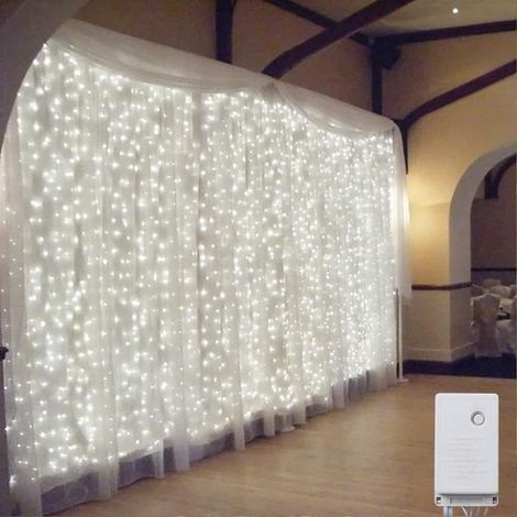 Guirlande Lumineuse Rideau 300 LED Blanc Lumineux 3M3M 8 Modes d'Eclairage Etanche IP44 Déco Maison Fenêtre pour Noël Mariage (1/3)