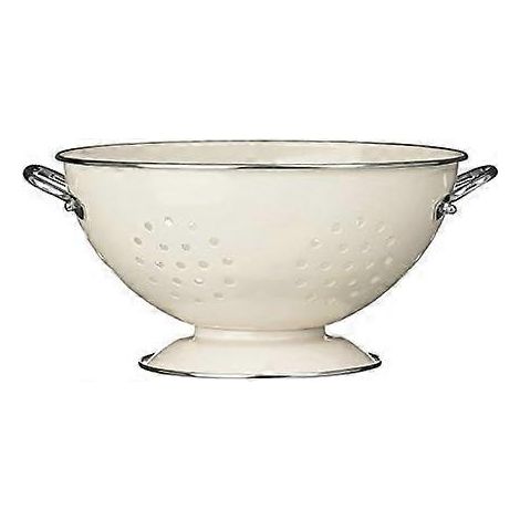 HONORNIC - Ce bol passoire vintage en émail, fabriqué en acier inoxydable, peut servir de passoire à pâtes ou de tamis de cuisine.