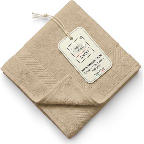 Scendidoccia Bagno Sabbia 50x70 Spugna Cotone 450 g/m² - Tappetino Doccia Made in Italy