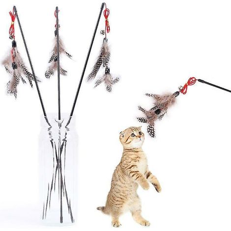 Katzenspielzeug mit braunen Federn - Katzenspielzeug (1/3)