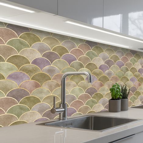 REVETEMENT MURAL DE CUISINE, CRÉDENCE DE CUISINE Doux - Doré - Coloré 150x80 (1/5)