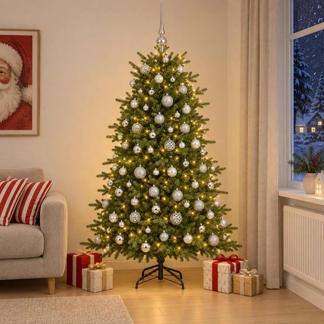 vidaXL Árbol de Navidad artificial con bolas 240 cm 300 LED (1/5)