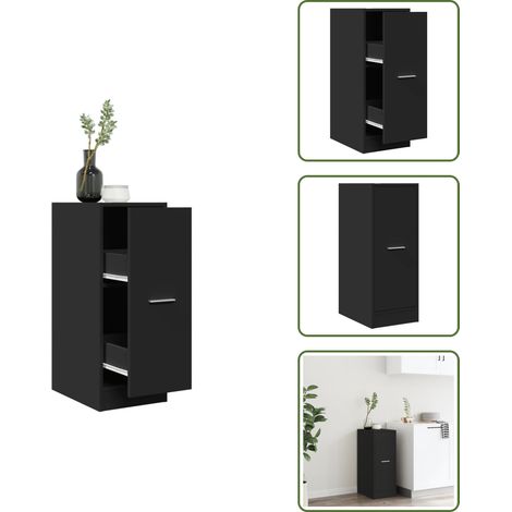 Schubladen - vidaXL Apothekerschrank Schwarz 30x41x77,5 cm Holzwerkstoff - Küchenschrank (1/5)