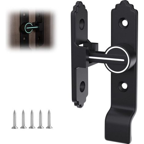 Cerradura iluminada para puerta corredera con manilla，Cerradura de zinc para puertas interiores y exteriores，Color negro，Tornillos incluidos (1/5)