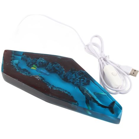 Lampe LED Époxy Baleine et Plongeur pour Table DIY - Décoration Nuptiale et Fête - Luminaire de Bureau Nocturne