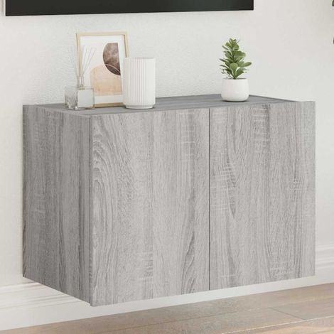 TV-Wandschrank mit LED-Leuchten Grau Sonoma 60x35x41 cm (1/5)