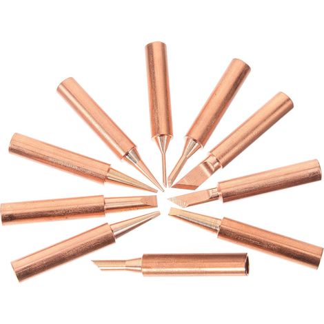 Lot de 10 pointes de soudage en cuivre pur pour fer souder (1/5)