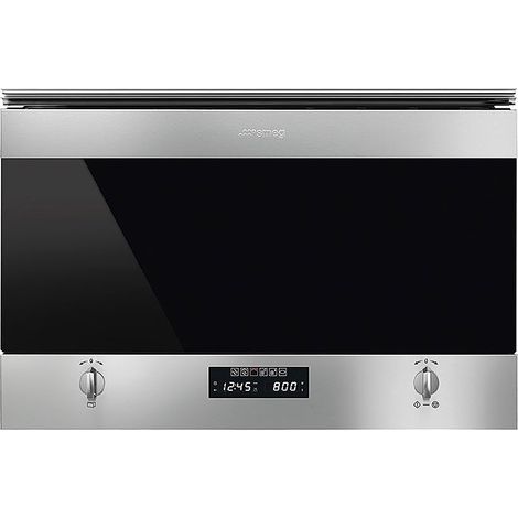 Smeg Classica Microonde MP322X1 Acciaio Inox. Posizionamento dell'apparecchio: Over the range, Tipo di prodotto: Microonde con grill, Capacità interna: 22 L, Potenza Microonde: 850 W, Display incor...