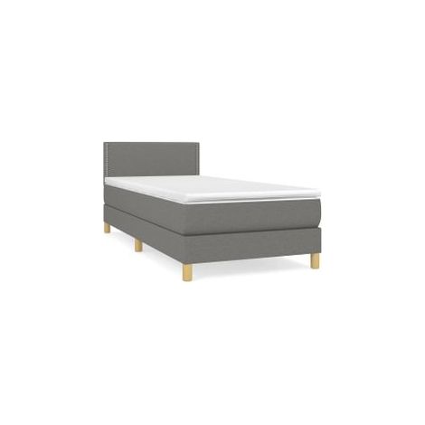 Sommier à lattes de lit avec matelas Gris foncé 100x200 Tissu (1/5)