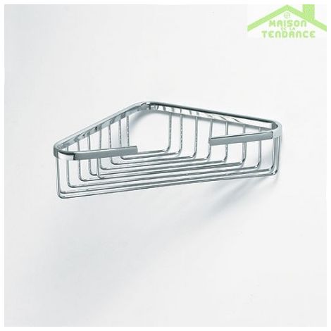 Porte-savon grille d'angle CYTRO en laiton chromé 24,5x15x6 cm (1/2)