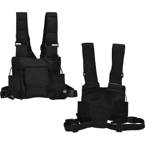 Gilet tactique noir léger CS Protector pour l'entraînement et les activités de plein air, avec bandes réfléchissantes (1/5)