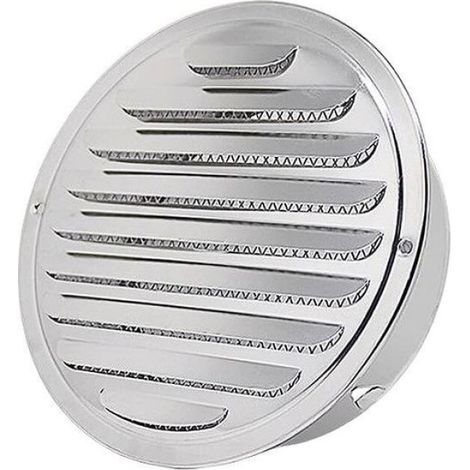 Grille d'aération 100 mm en acier inoxydable, grille ronde avec moustiquaire, ventilation murale contre les insectes (1/4)