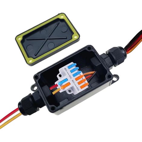Boîte de Jonction Électrique Enceinte Étanche Imperméable Cache-Cordon pour Lumière Électrique Extérieure pour Balcon Terrasse Patio Pont Piscine Portail Prise Minuterie (1/5)